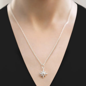 Newbridge Silverware Silver Plated star Pendant with Clear Stones-Goviers