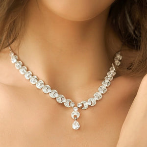 Newbridge Silverware Vintage Clear Stone Necklace-Goviers