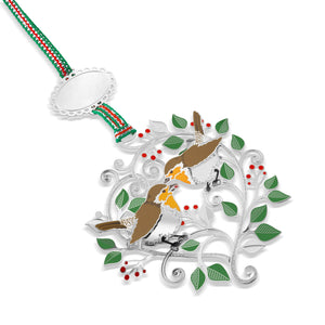 Newbridge Silverware Winter Robins Christmas Tree Decoration-Goviers