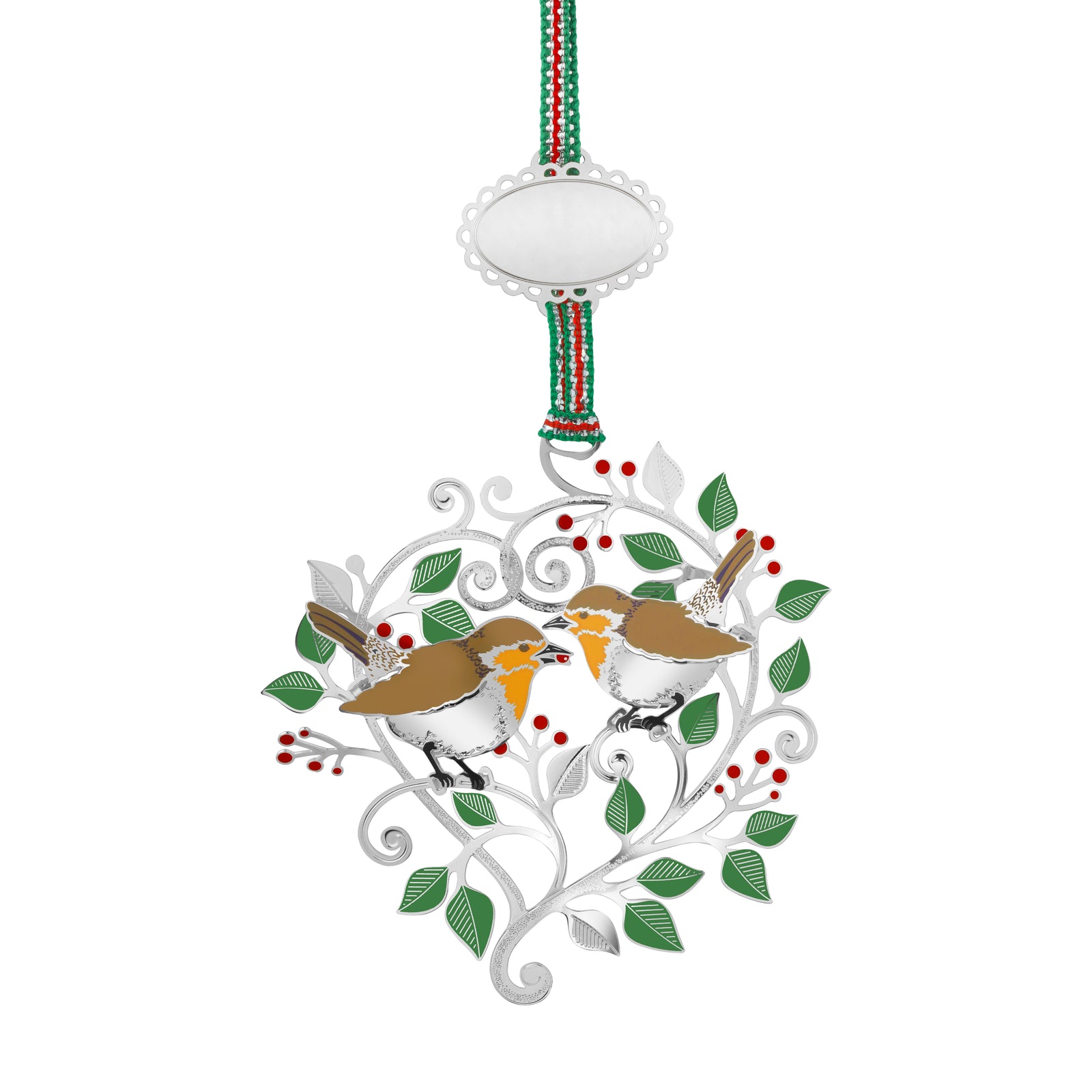 Newbridge Silverware Winter Robins Christmas Tree Decoration-Goviers