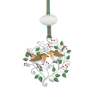 Newbridge Silverware Winter Robins Christmas Tree Decoration-Goviers