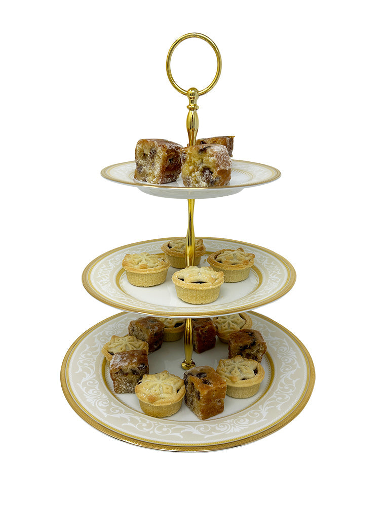 Noritake Glendonald Gold 3 Tier Cake Stand-homeware-Goviers