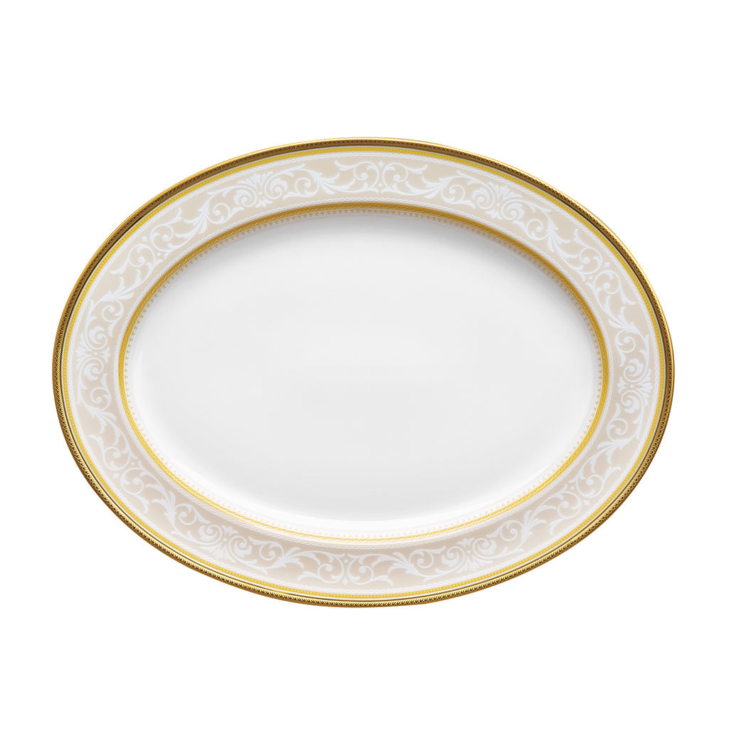 Noritake Glendonald Gold Oval Platter Medium-homeware-Goviers