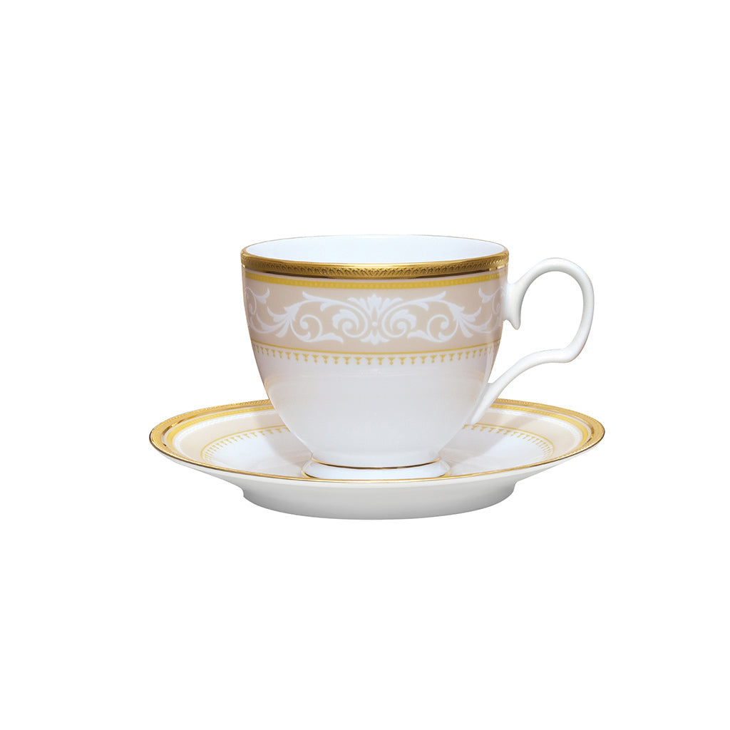Noritake Glendonald Gold Teacup & Saucer x4-homeware-Goviers