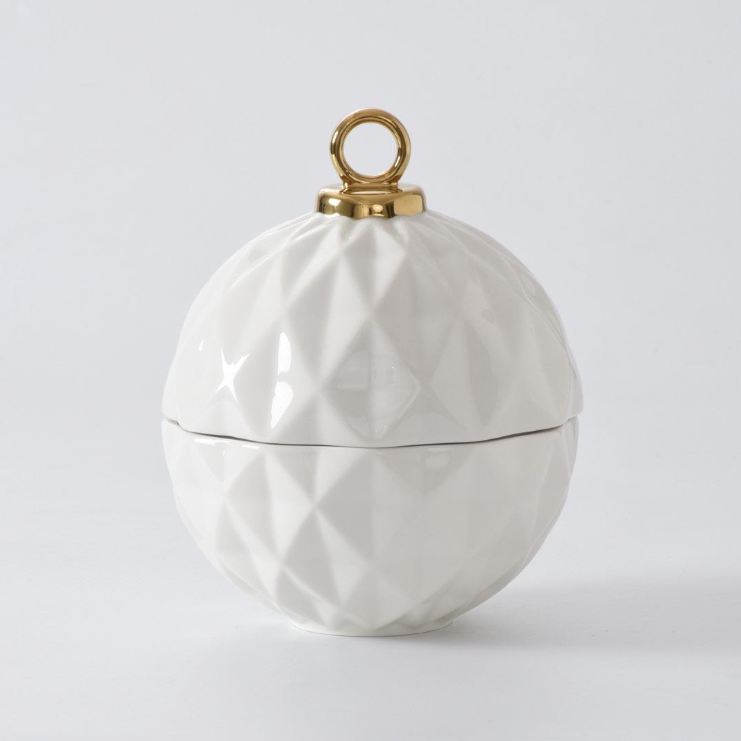 Pampa Bay For The Holidays Large Ornament Bowl Gold Trim-Goviers