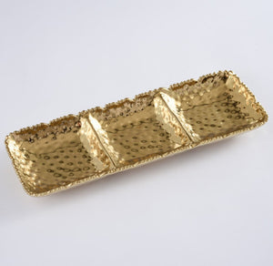 Pampa Bay Golden Millenium 3 Section Serving Piece-Goviers