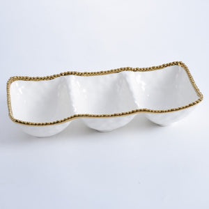 Pampa Bay Golden Salerno 3 Section Serving Piece-Goviers