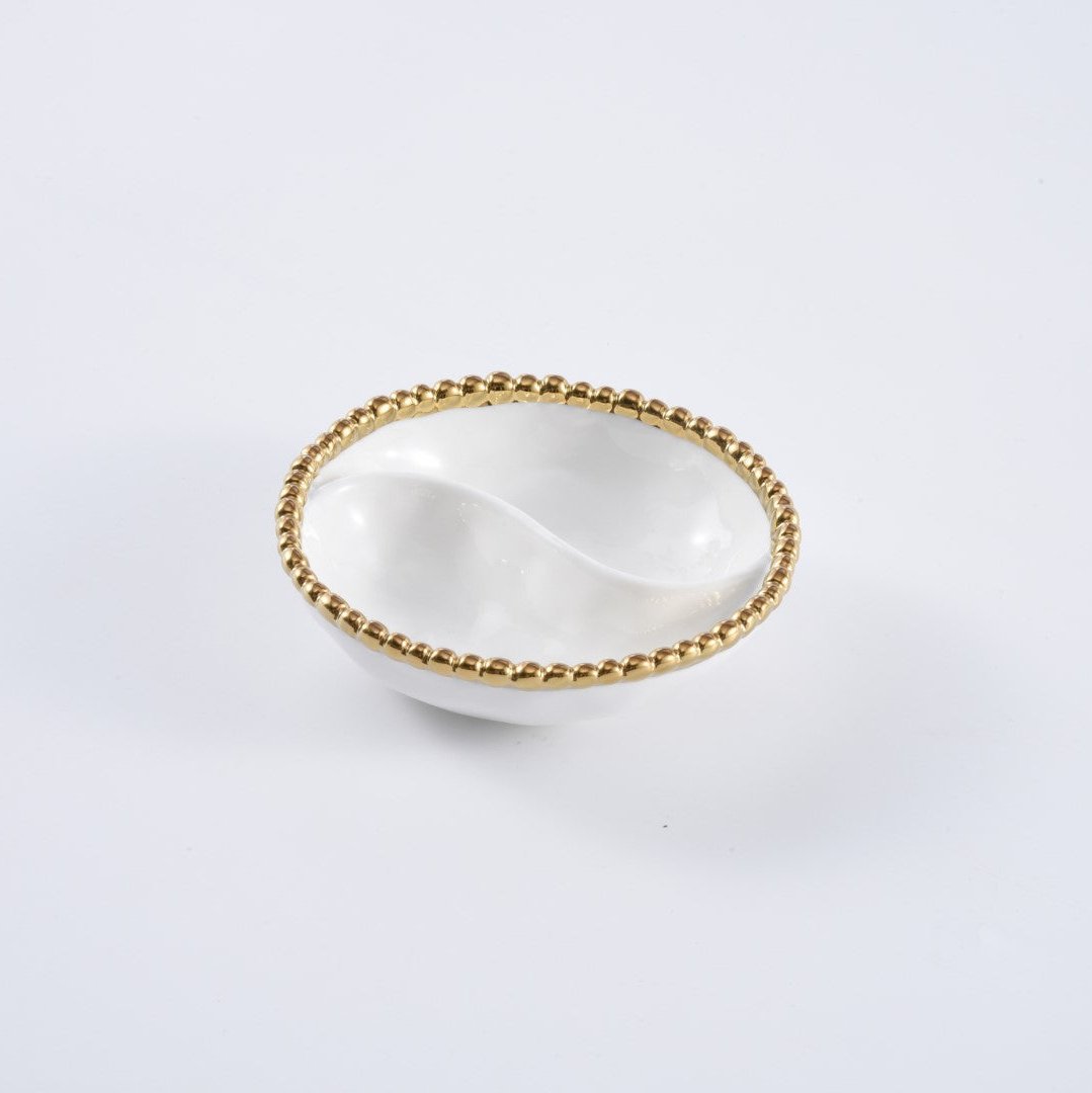 Pampa Bay Golden Salerno Mini 2 Section Platter-Goviers