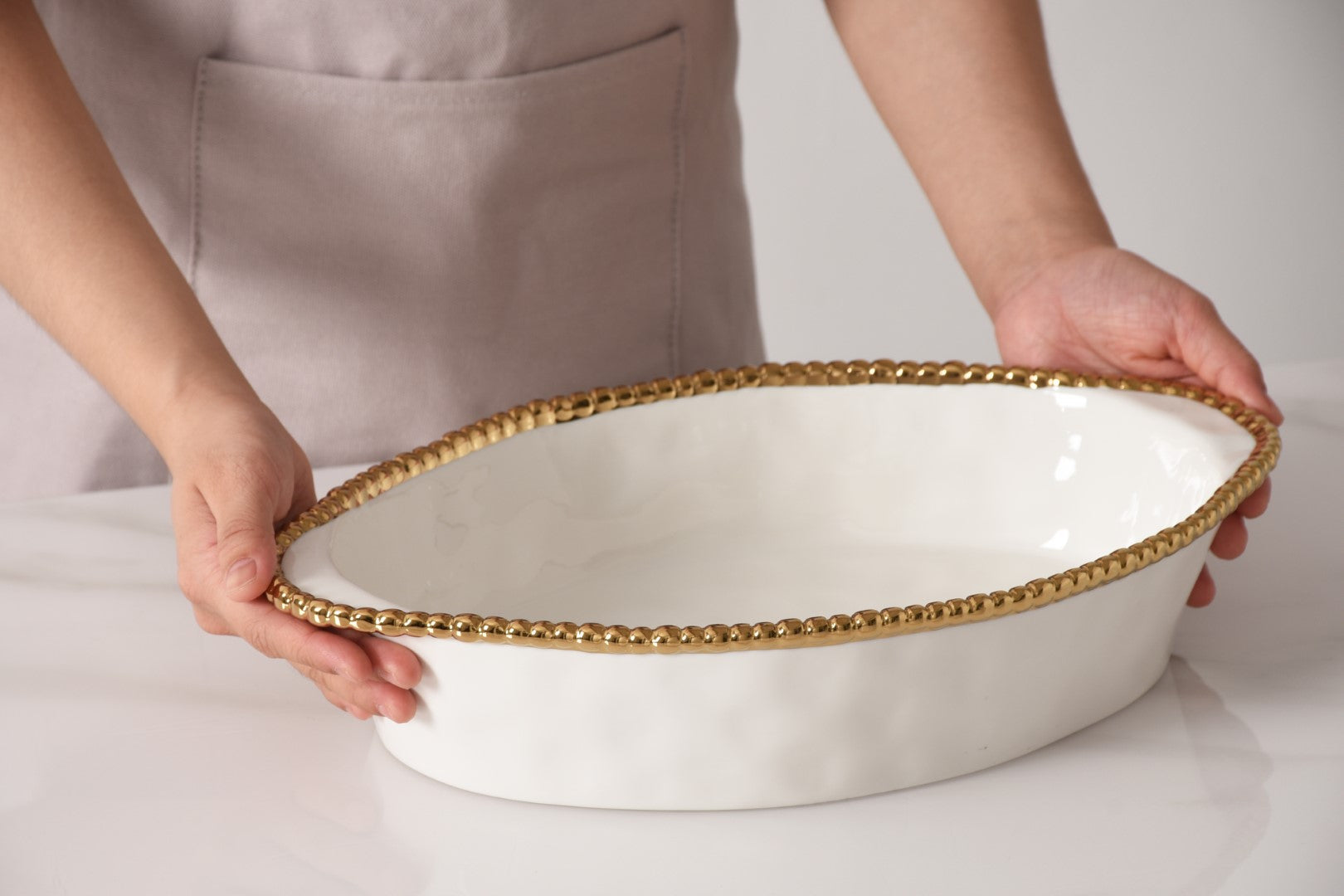 Pampa Bay Golden Salerno Oval Baking Dish-Goviers