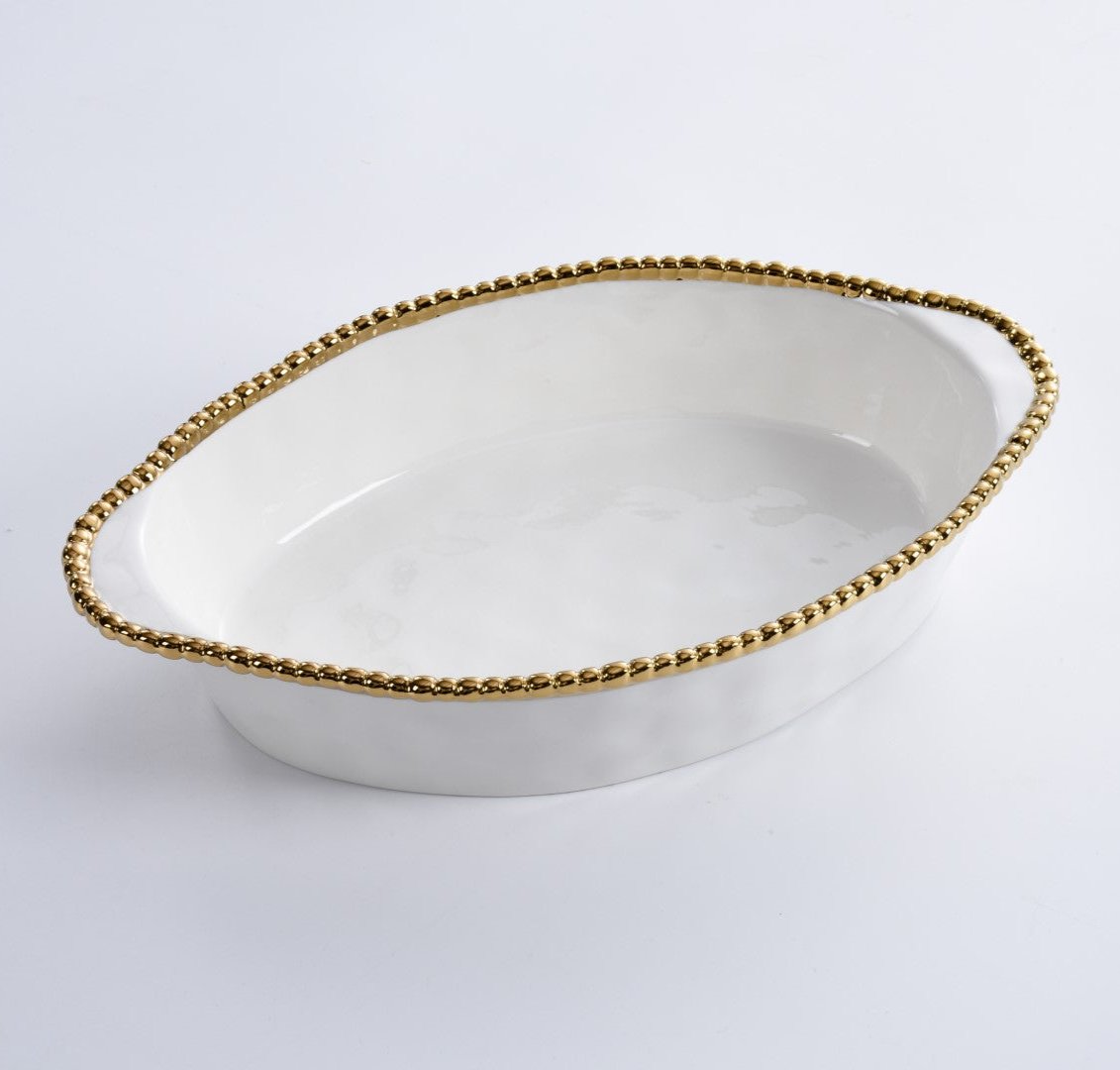 Pampa Bay Golden Salerno Oval Baking Dish-Goviers