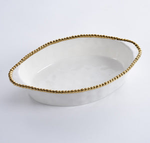 Pampa Bay Golden Salerno Oval Baking Dish-Goviers