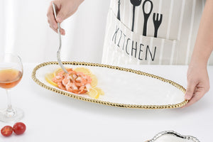 Pampa Bay Golden Salerno Oval Serving Piece-Goviers