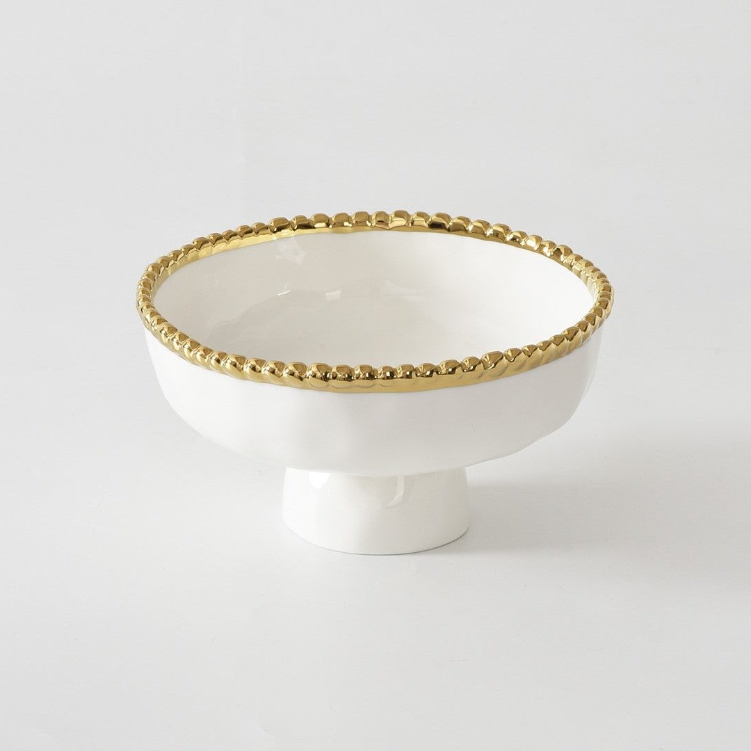 Pampa Bay Golden Salerno Small Footed Bowl-Goviers