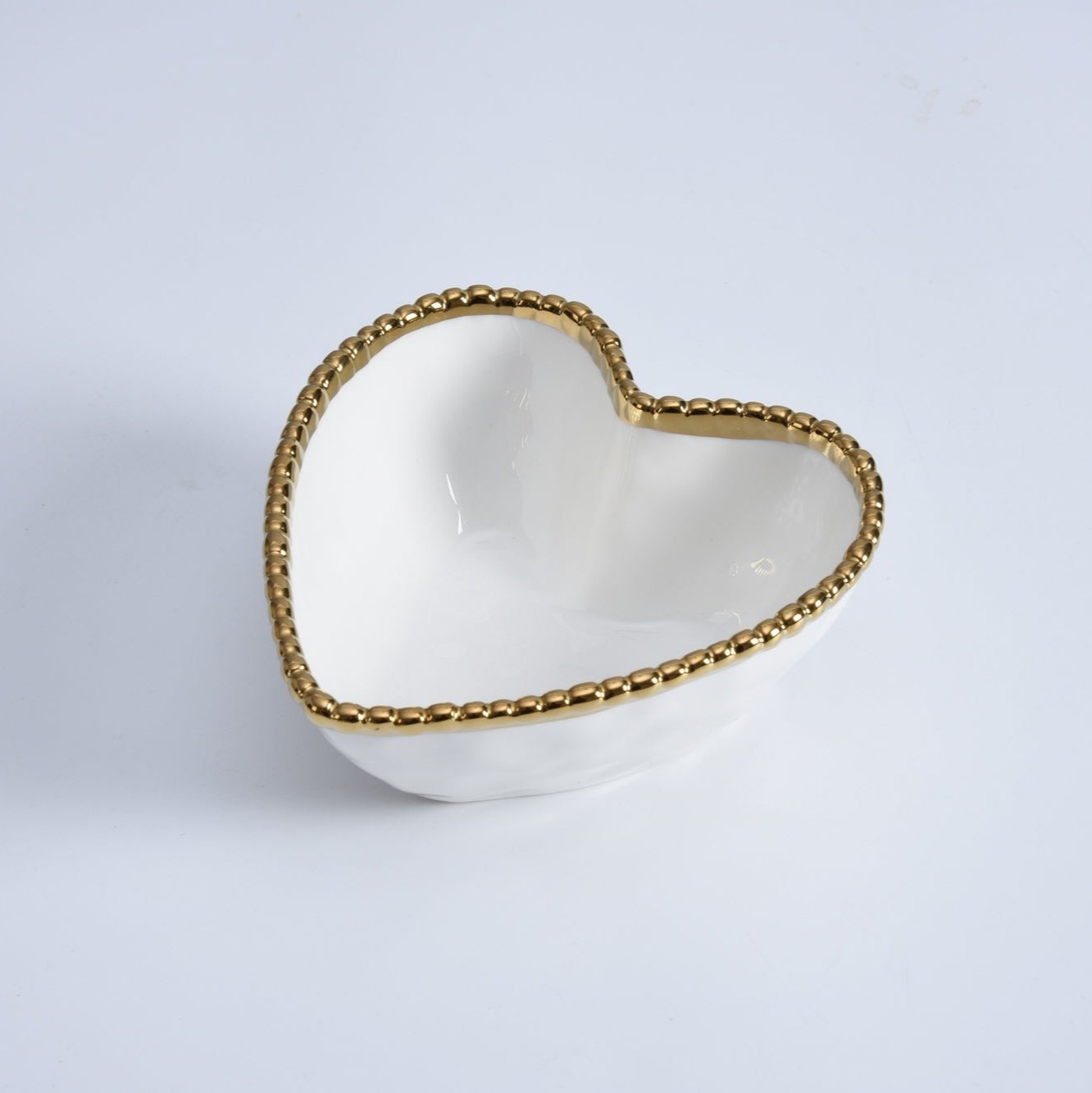 Pampa Bay Love Is In The Air Heart Bowl White With Gold Trim-Goviers