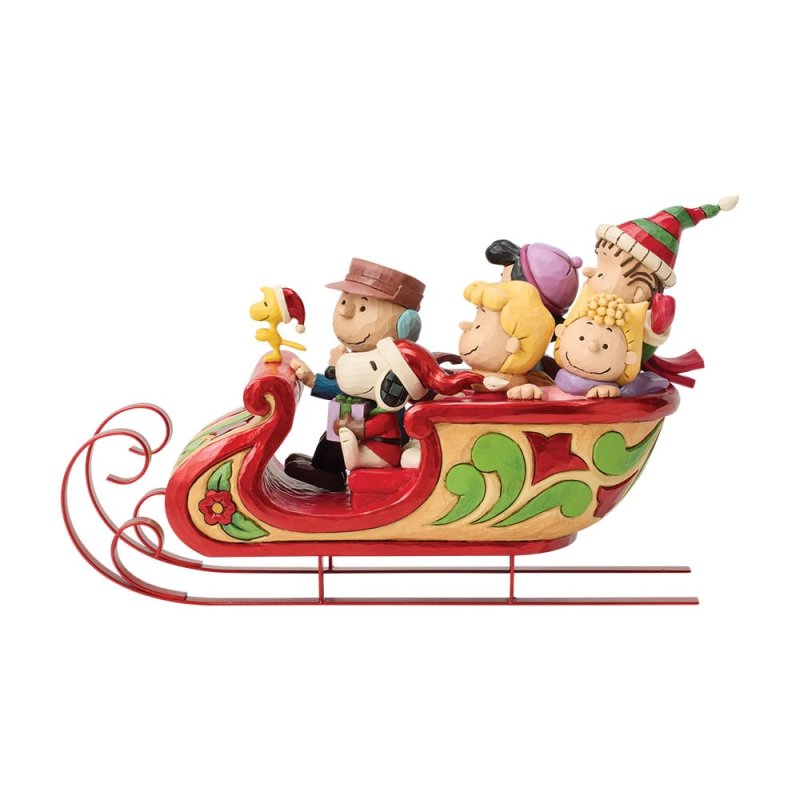 Peanuts by Jim Shore Snoopy and Friends in Sleigh Figurine-Goviers