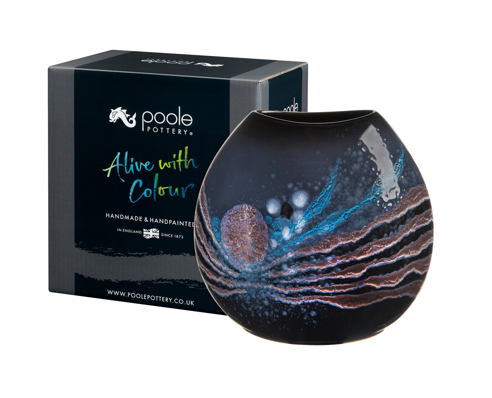 Poole Pottery Celestial Purse Vase 20cm-Goviers