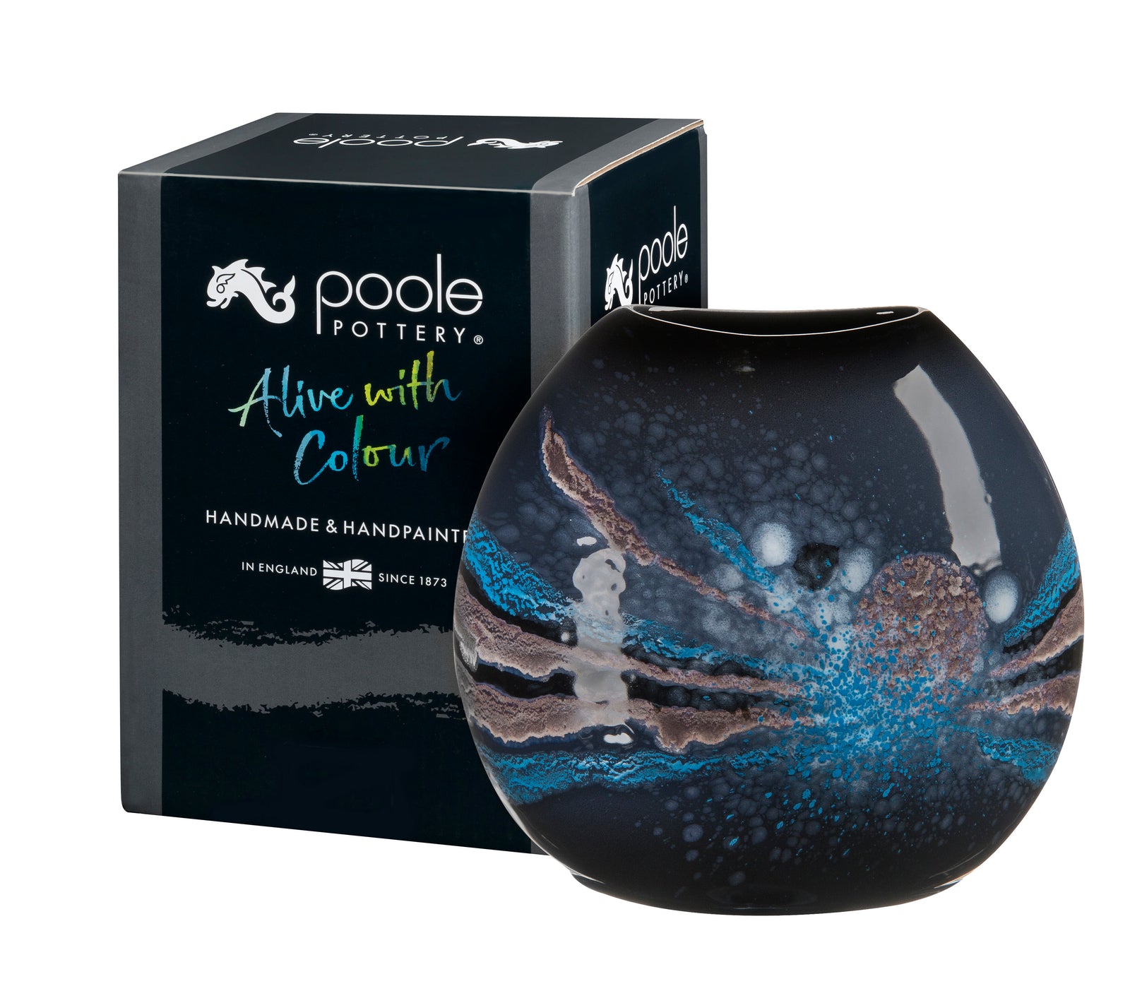 Poole Pottery Celestial Purse Vase 26cm-Goviers