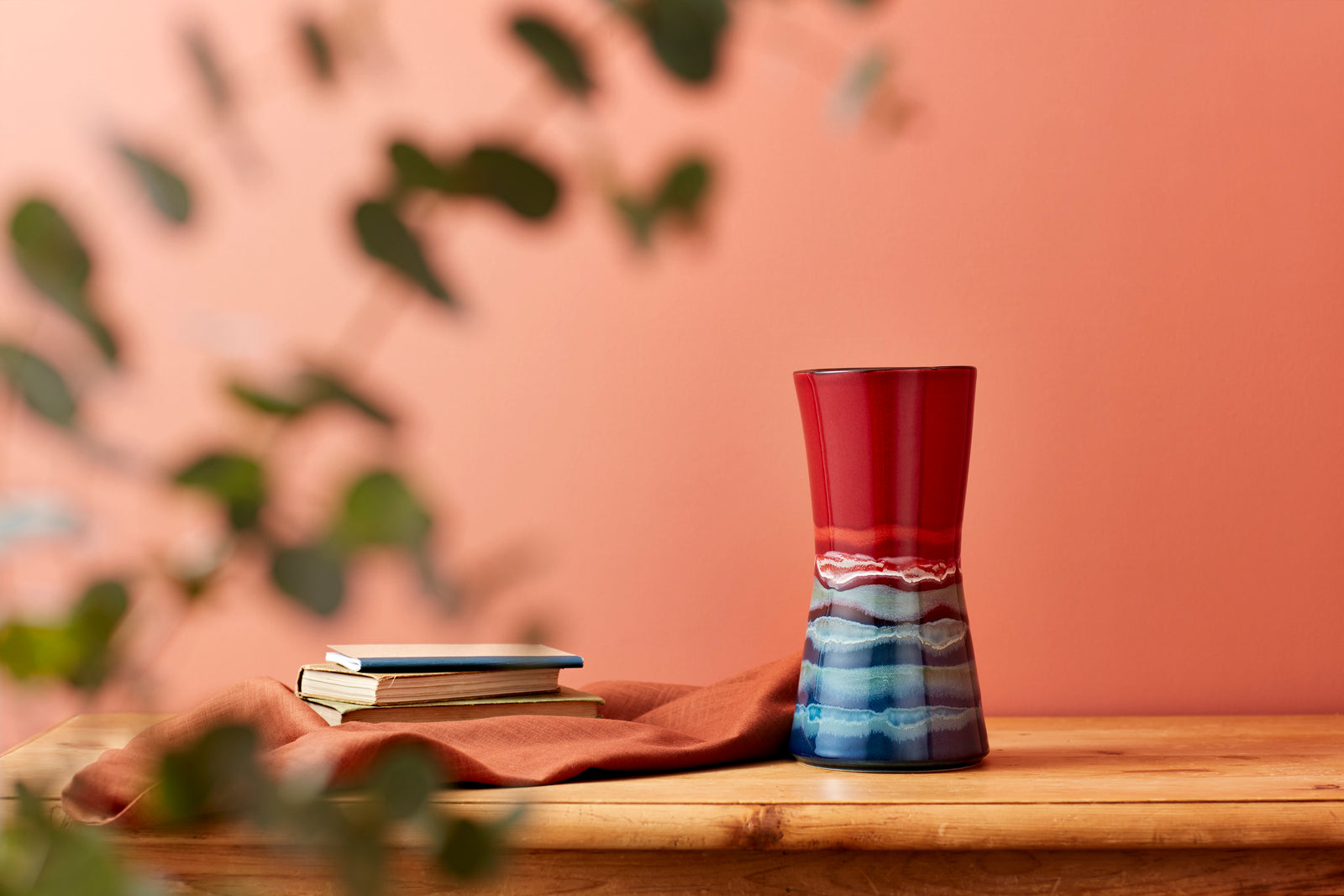 Poole Pottery Horizon 24cm Hourglass Vase-Goviers