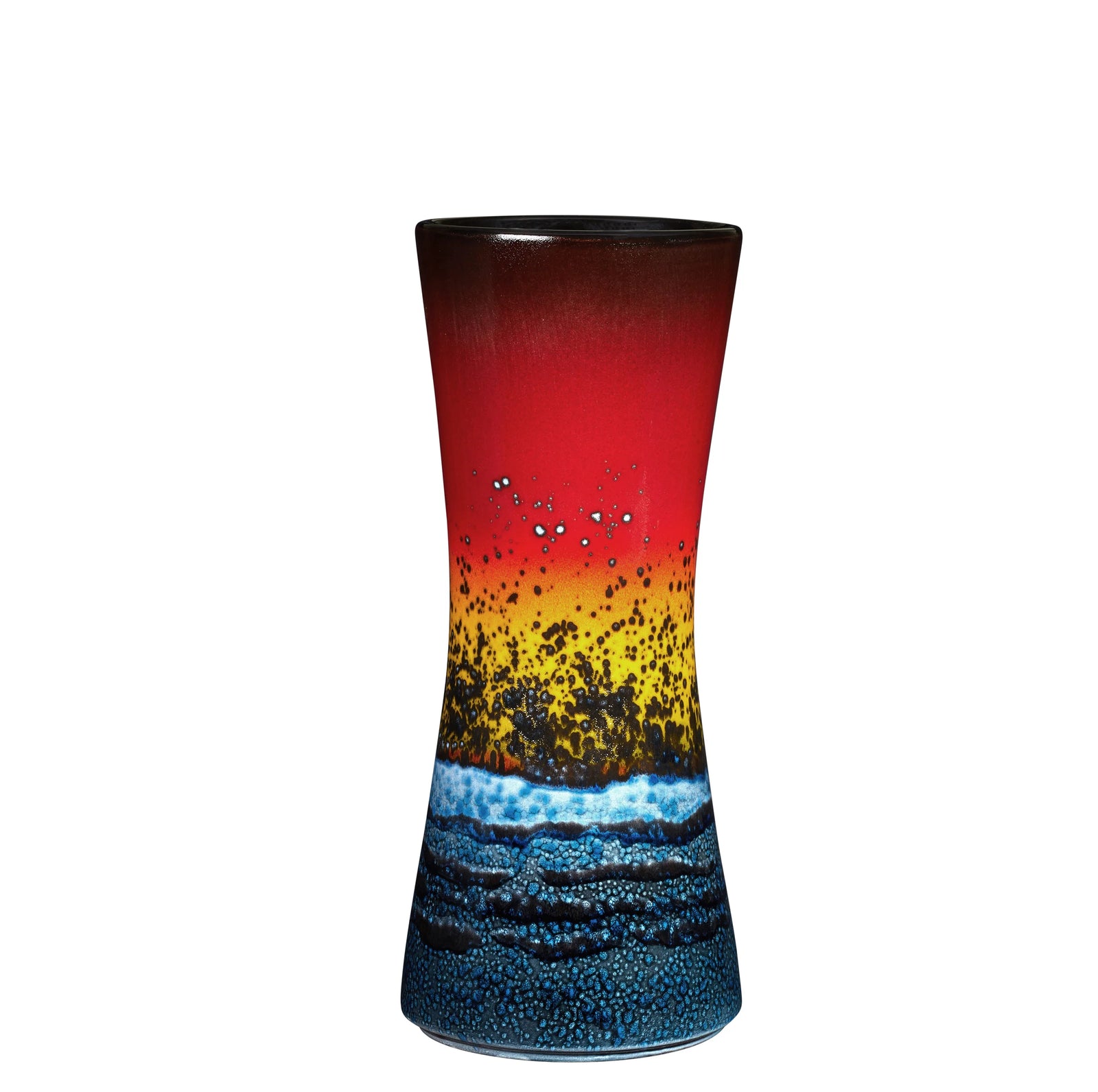 Poole Pottery Sunset Hourglass Vase 34cm-Goviers