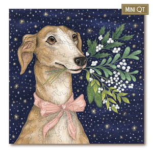 Victory Wooden Puzzles Winter Whippet MINI QT Jigsaw