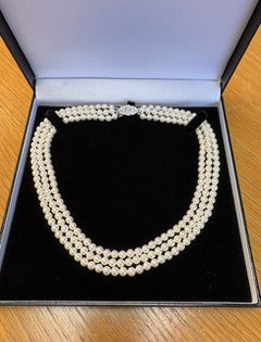 Remane Gems Triple Strand Pearl Necklace-Goviers