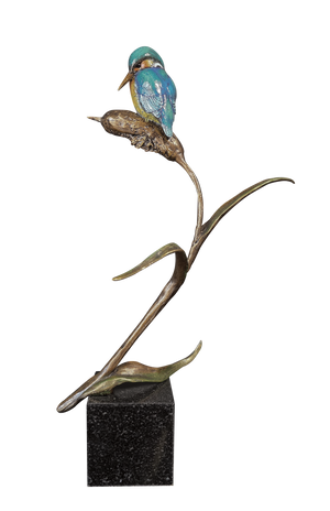 Richard Cooper Hand Painted Kingfisher with Granite Base NEW-Goviers