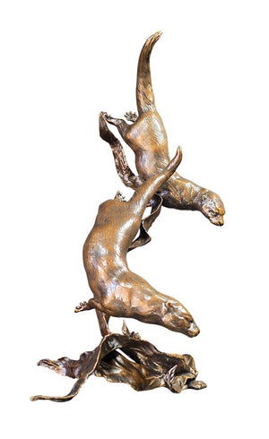 Richard Cooper Otters Playing-Goviers