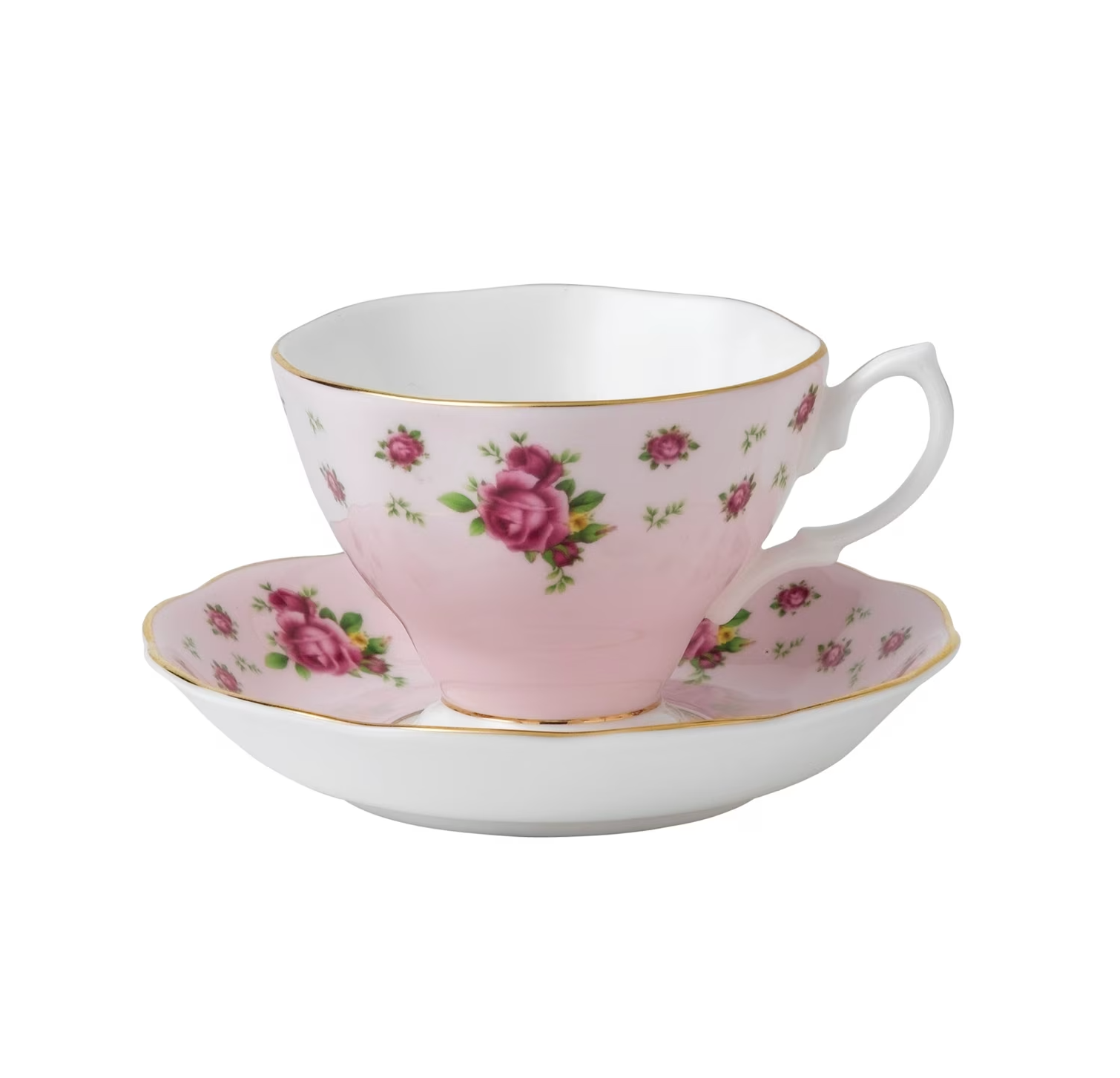 Royal Albert New Country Roses Pink Vintage Teacup and Saucer Gift Boxed-Goviers