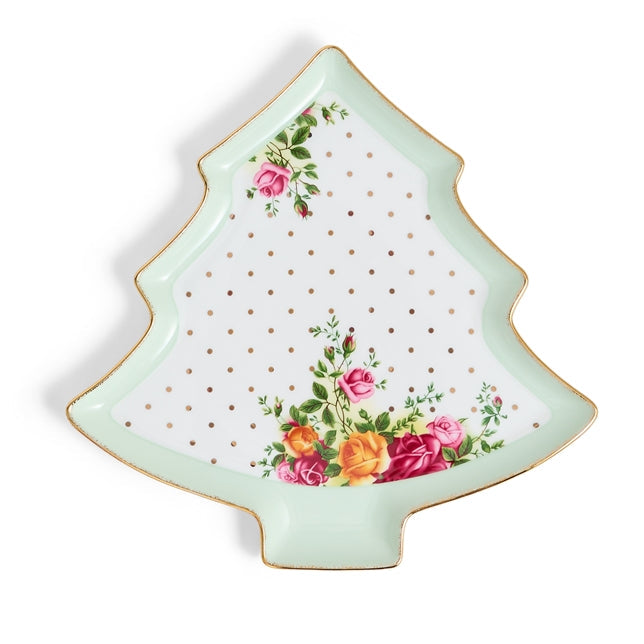 Royal Albert Old Country Roses Christmas Tree Serving Dish 27cm-Goviers