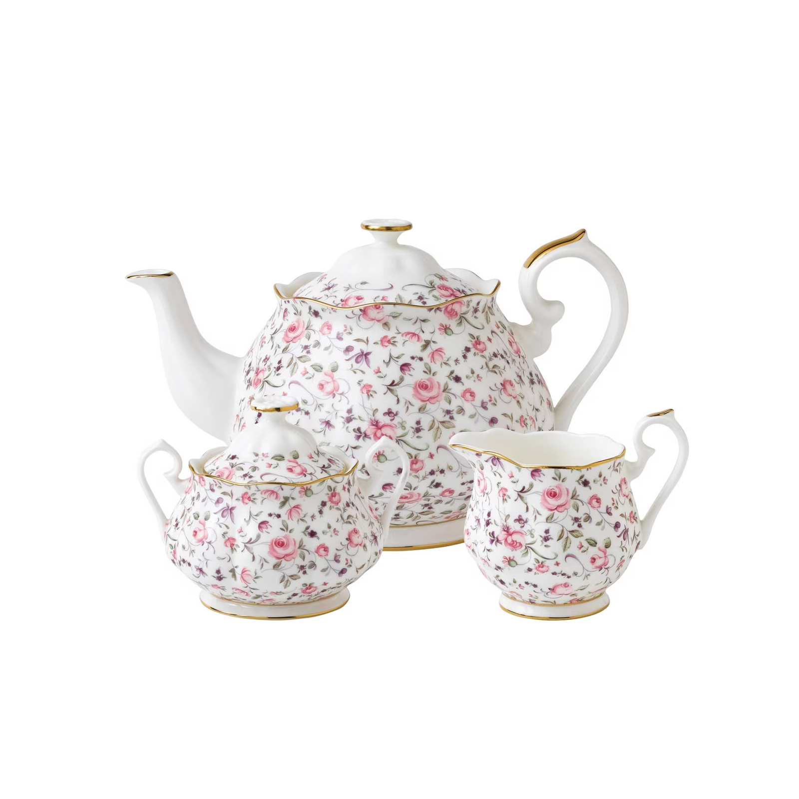 Royal Albert Rose Confetti 3 Piece Tea Set-Goviers