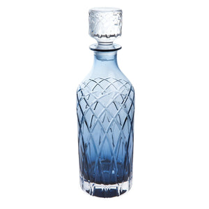 Royal Brierley Harris Ink Blue Tall Spirit Decanter-Goviers