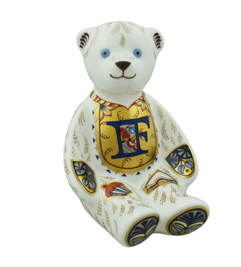 Royal Crown Derby Alphabet Bear F-Paperweights-Goviers