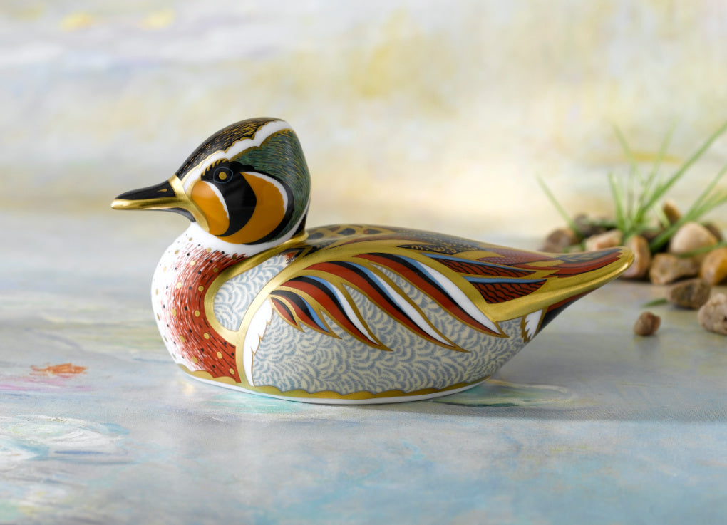 Royal Crown Derby Baikal Teal-Paperweights-Goviers