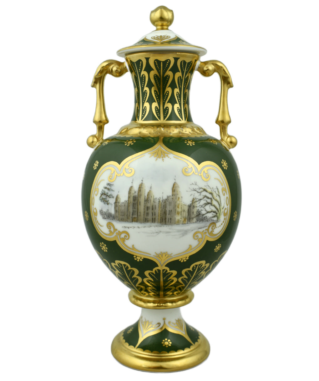 Royal Crown Derby Burghley House Vase-Vases-Goviers