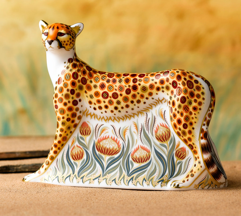 Royal Crown Derby Cheetah Daddy-Paperweights-Goviers