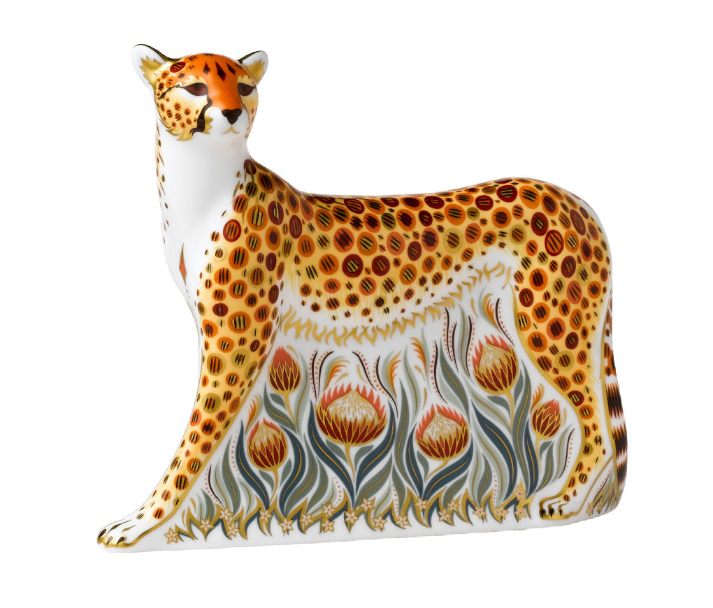 Royal Crown Derby Cheetah Daddy-Paperweights-Goviers