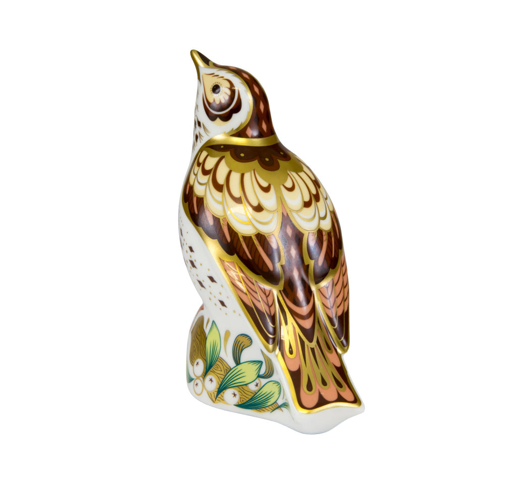 Royal Crown Derby Christmas Mistle Thrush PreLoved-Paperweights-Goviers