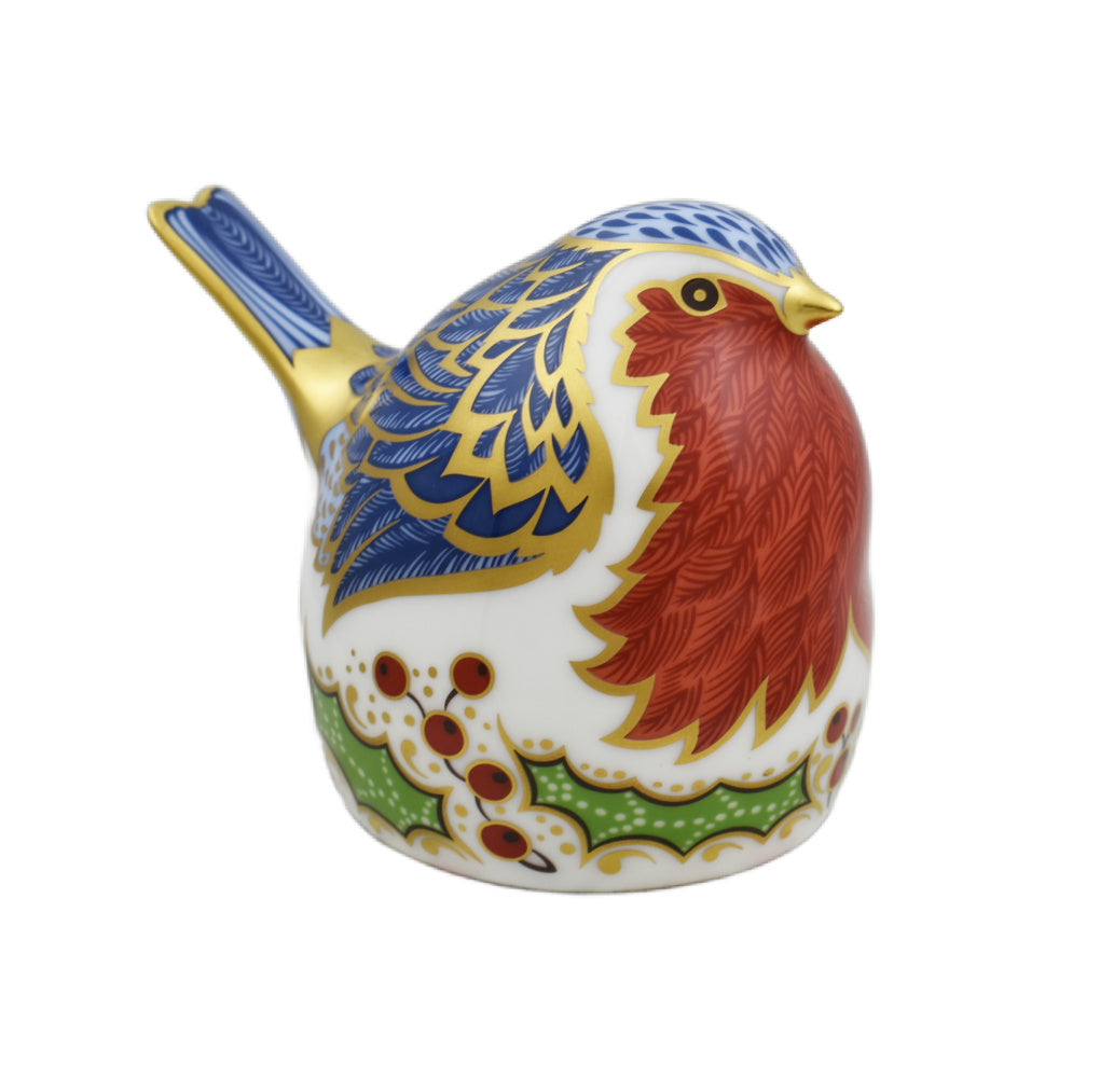 Royal Crown Derby Christmas Nesting Robin-Paperweights-Goviers