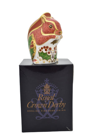 Royal Crown Derby Christmas Squirrel-Paperweights-Goviers