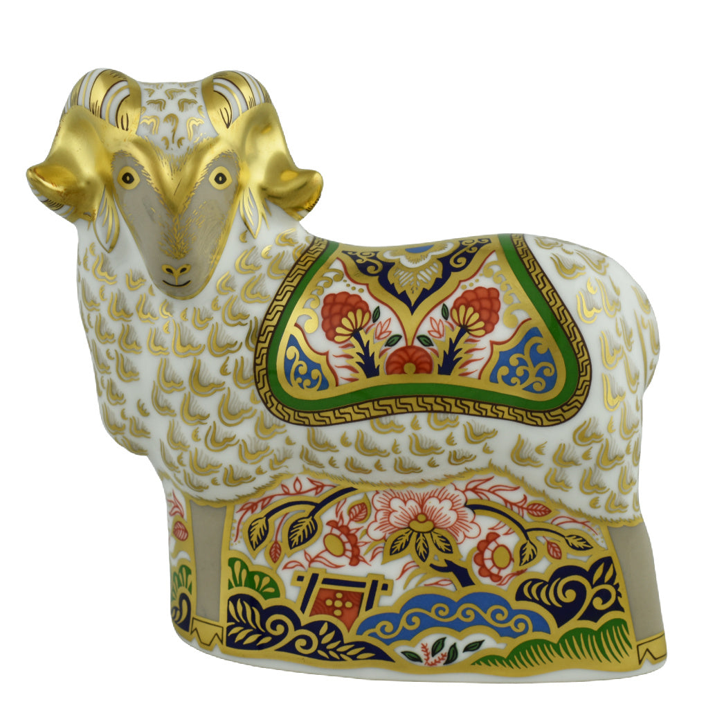 Royal Crown Derby Derby County Imari Ram-Paperweights-Goviers