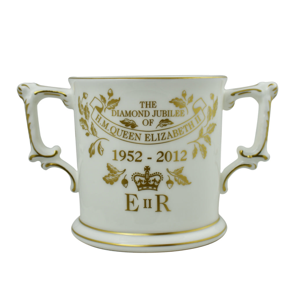 Royal Crown Derby Diamond Jubilee Loving Cup-Commemoratives-Goviers