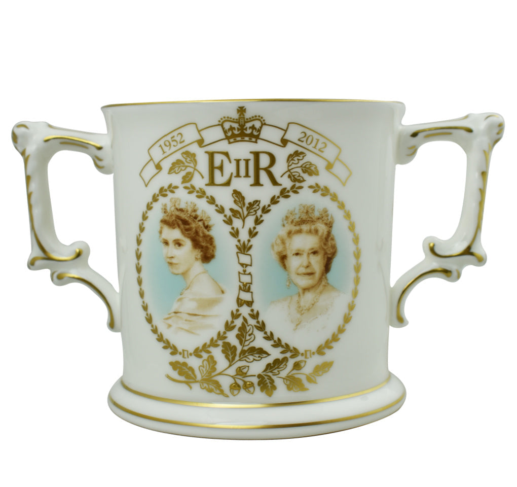 Royal Crown Derby Diamond Jubilee Loving Cup-Commemoratives-Goviers