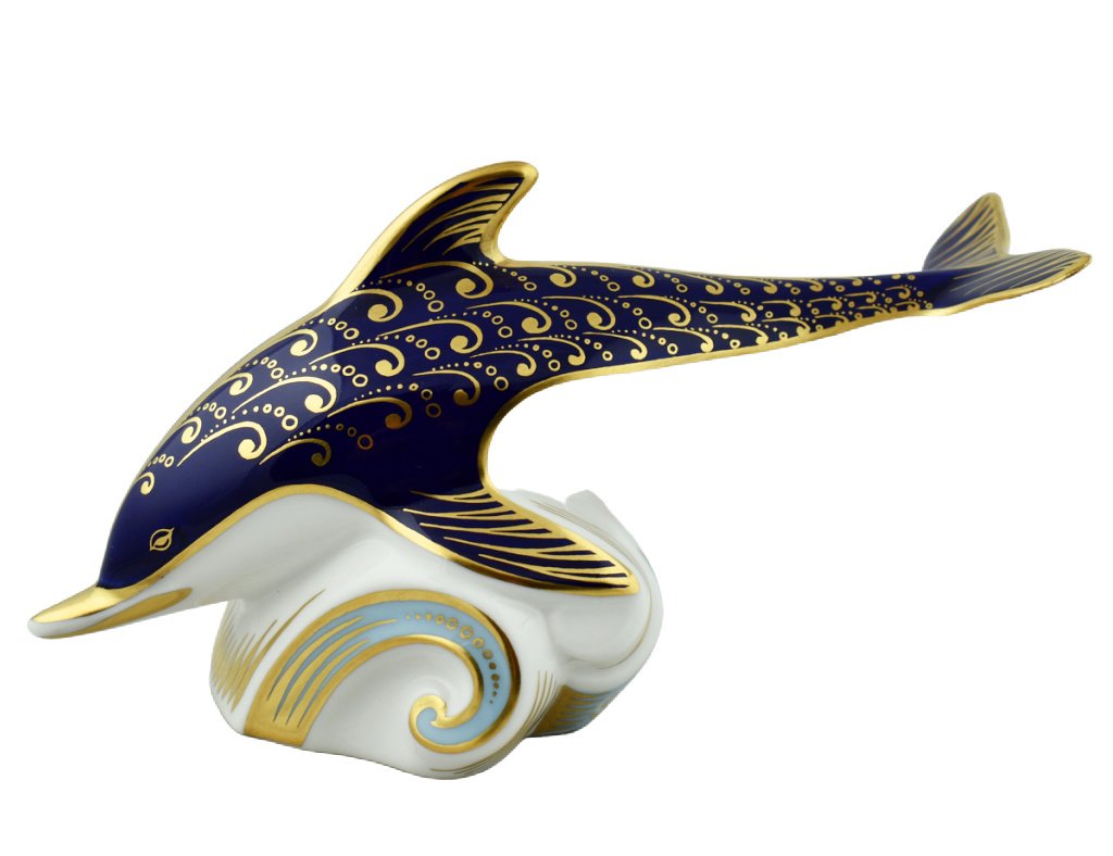 Royal Crown Derby Dolphin-Paperweights-Goviers