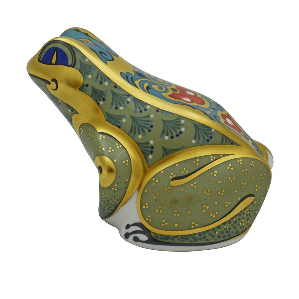 Royal Crown Derby Fountain Frog Unboxed-Paperweights-Goviers