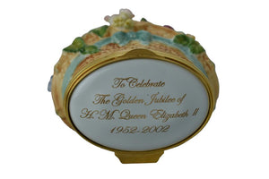 Royal Crown Derby Golden Jubilee Floral Bonbonniere-Commemoratives-Goviers