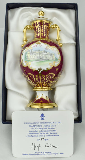Royal Crown Derby Harewood House Vase-Vases-Goviers