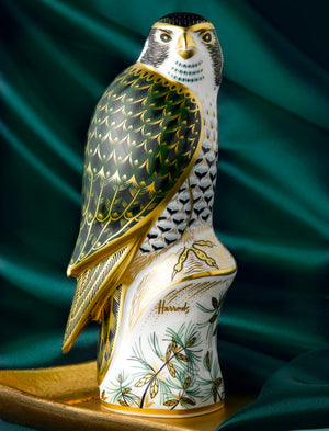 Royal Crown Derby Harrods Peregrine Falcon-Paperweights-Goviers