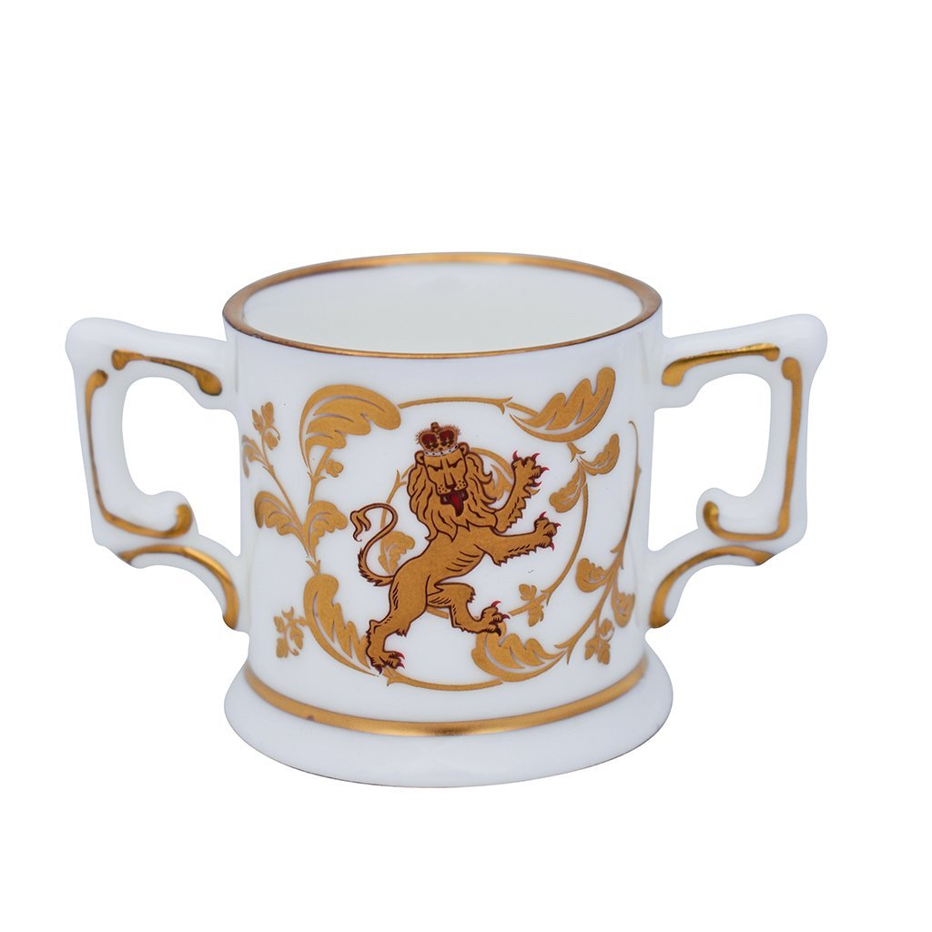 Royal Crown Derby Heraldic Lion Mini Loving Cup-Paperweights-Goviers