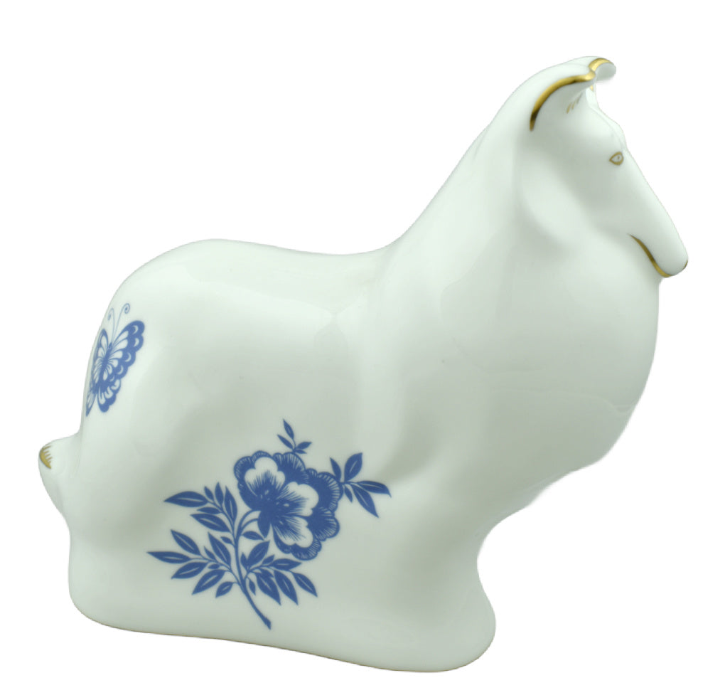 Royal Crown Derby Imari Blue Collie-Paperweights-Goviers