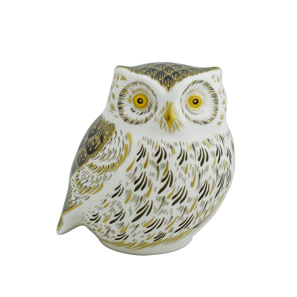 Royal Crown Derby Little Grey Owl PreLoved-Paperweights-Goviers